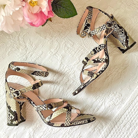 NEW J. Crew Stella Strappy Snake Sandals High Heel 10 - Picture 5 of 16